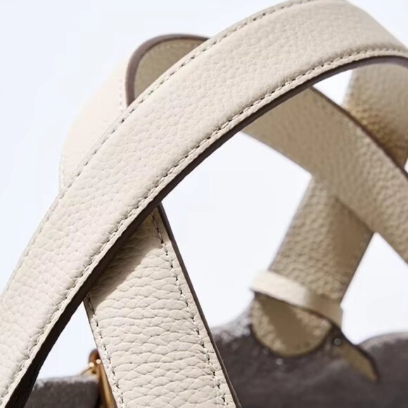 Elegant Genuine Leather Bucket Bag with Lock — 5 Colors Available - Picture 12 of 16